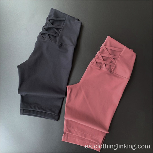 Leggings cortos activos de cintura alta para mujer